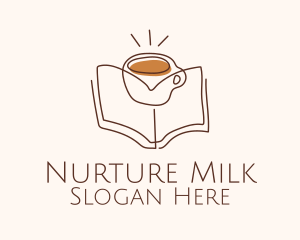 Coffee Library Book logo design