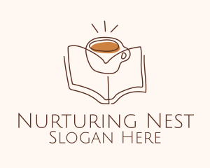 Coffee Library Book logo design