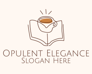 Coffee Library Book logo design