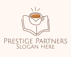 Coffee Library Book logo design