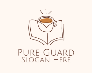 Coffee Library Book logo design