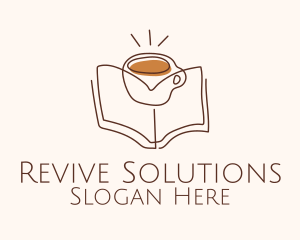 Coffee Library Book logo design