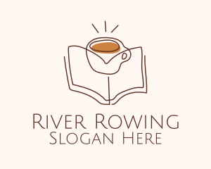 Coffee Library Book logo design