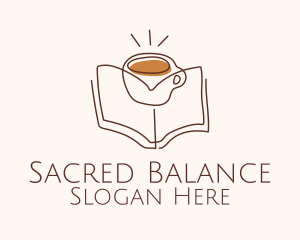 Coffee Library Book logo design