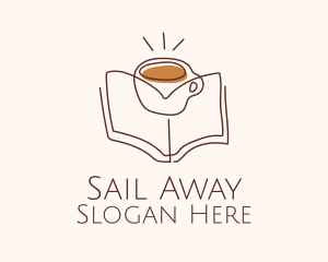 Coffee Library Book logo design