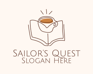 Coffee Library Book logo design