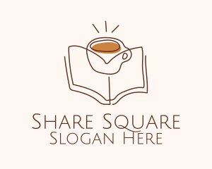 Coffee Library Book logo design