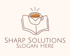 Coffee Library Book logo design