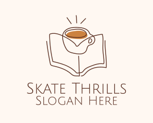 Coffee Library Book logo design