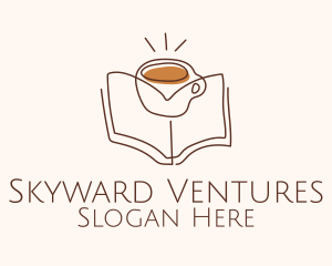 Coffee Library Book logo design