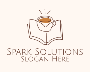 Coffee Library Book logo design