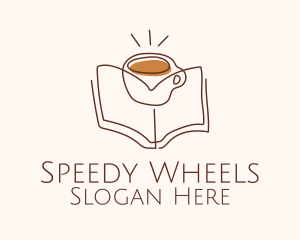 Coffee Library Book logo design