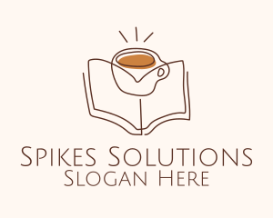 Coffee Library Book logo design