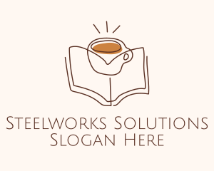 Coffee Library Book logo design