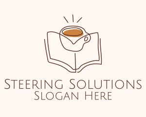 Coffee Library Book logo design