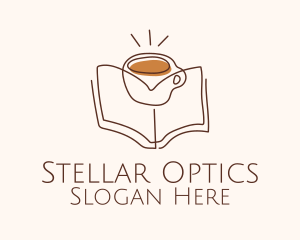 Coffee Library Book logo design