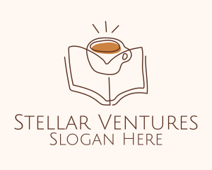 Coffee Library Book logo design