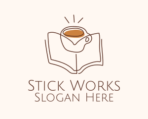 Coffee Library Book logo design