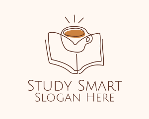 Coffee Library Book logo design