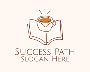 Coffee Library Book logo design