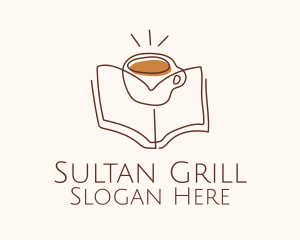 Coffee Library Book logo design