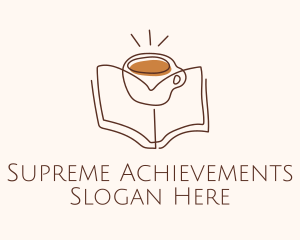 Coffee Library Book logo design