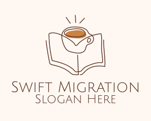 Coffee Library Book logo design