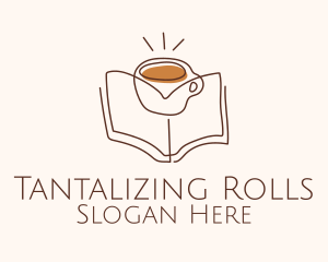 Coffee Library Book logo design