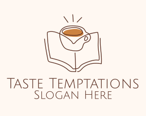 Coffee Library Book logo design