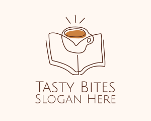 Coffee Library Book logo design