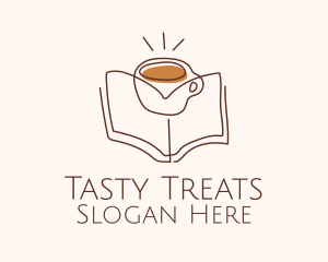 Coffee Library Book logo design