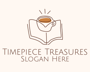 Coffee Library Book logo design