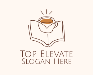 Coffee Library Book logo design