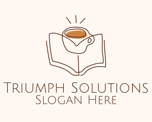 Coffee Library Book logo design