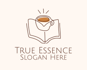 Coffee Library Book logo design