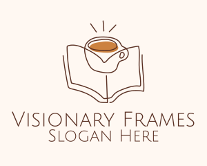 Coffee Library Book logo design