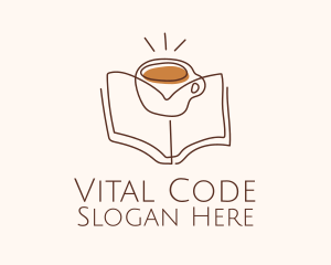 Coffee Library Book logo design