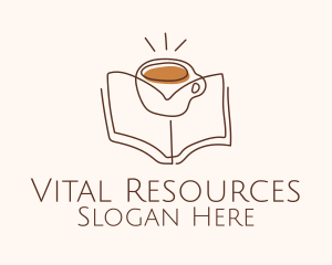 Coffee Library Book logo design