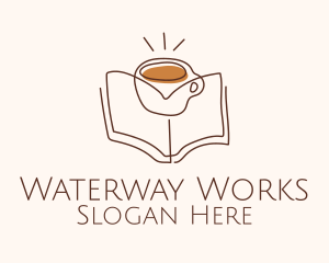 Coffee Library Book logo design