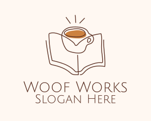 Coffee Library Book logo design