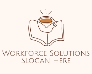 Coffee Library Book logo design