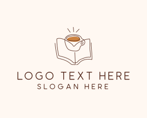 Coffee Library Book logo