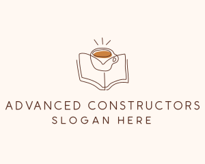 Coffee Library Book logo design