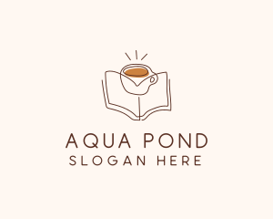 Coffee Library Book logo design