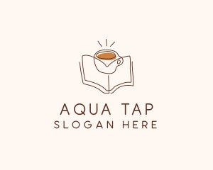 Coffee Library Book logo design