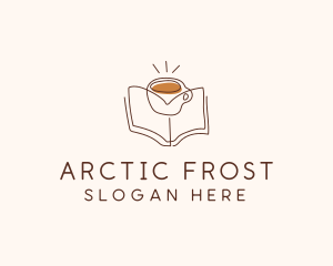 Coffee Library Book logo design