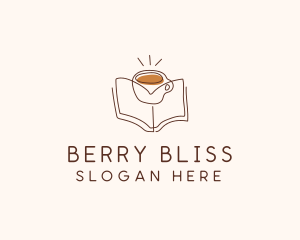 Coffee Library Book logo design