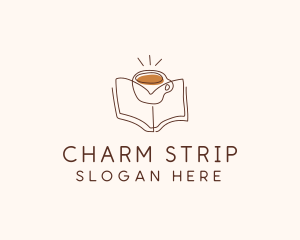 Coffee Library Book logo design