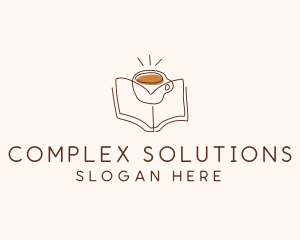 Coffee Library Book logo design