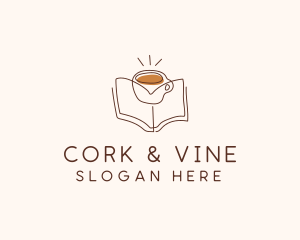 Coffee Library Book logo design